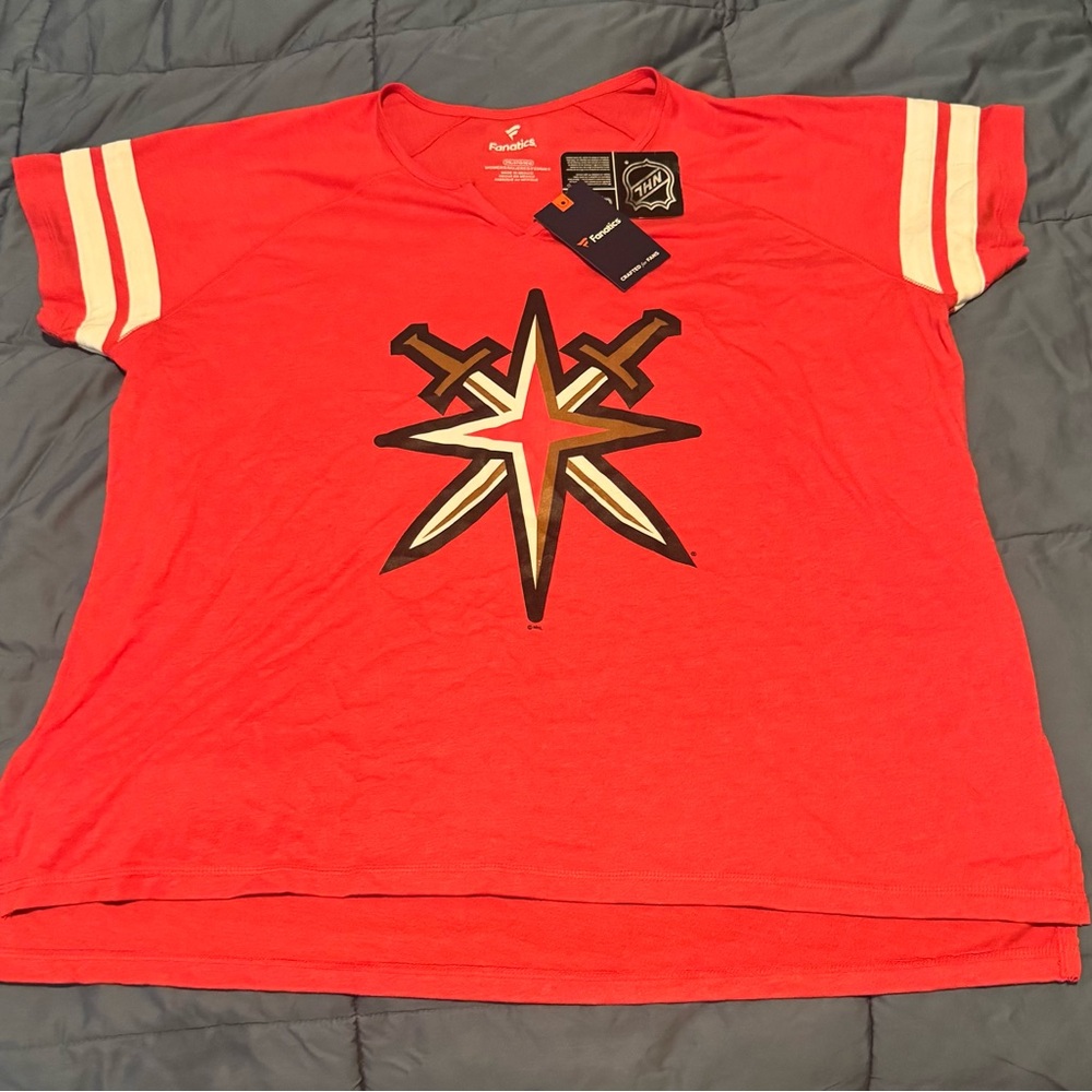 Fanatics Vegas Golden Knight Alternate Logo V-Neck Women’s Plus Size T-Shirt
